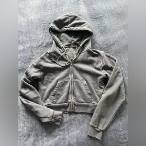 Brandy Melville crop zip up hoodie